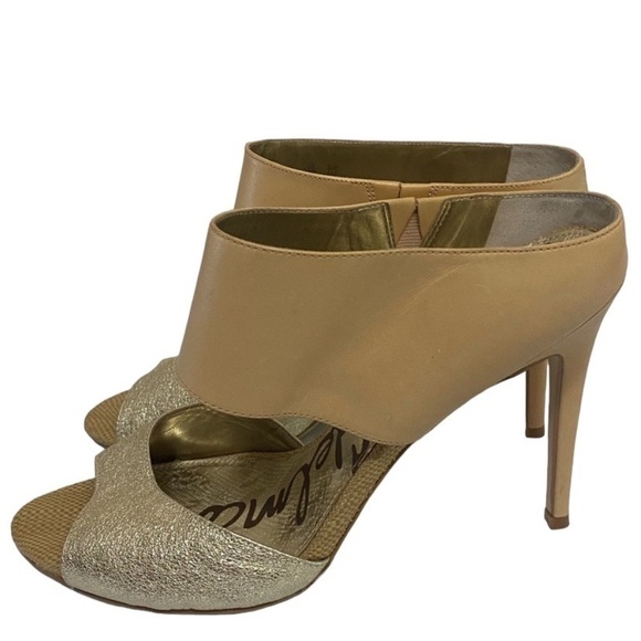 Sam Edelman Scotti tan and gold high heel sandals Size 10 - Picture 3 of 8